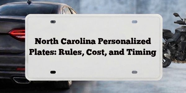 North Carolina Personalized Plates: Rules, Cost, and Timing